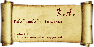 Kázmér Andrea névjegykártya